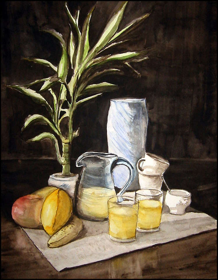 Mangos and the Blue Vase
