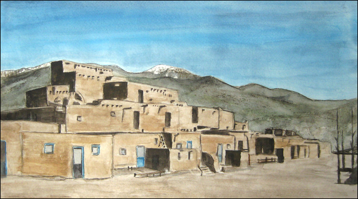 Taos Pueblo - watercolor